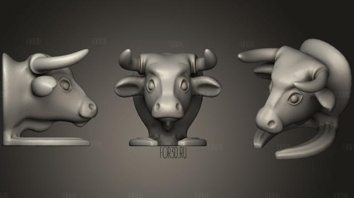 Bull Head Statue On Stand stl model for CNC